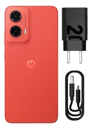 Smartphone Motorola Moto G35 5g - 256gb 12gb (4gb Ram+8gb Ram Boost) E Camera 50mp Com Ai Nfc Tela 6.7 Com Superbrilho - Coral - Vegan Leather - imagem 5