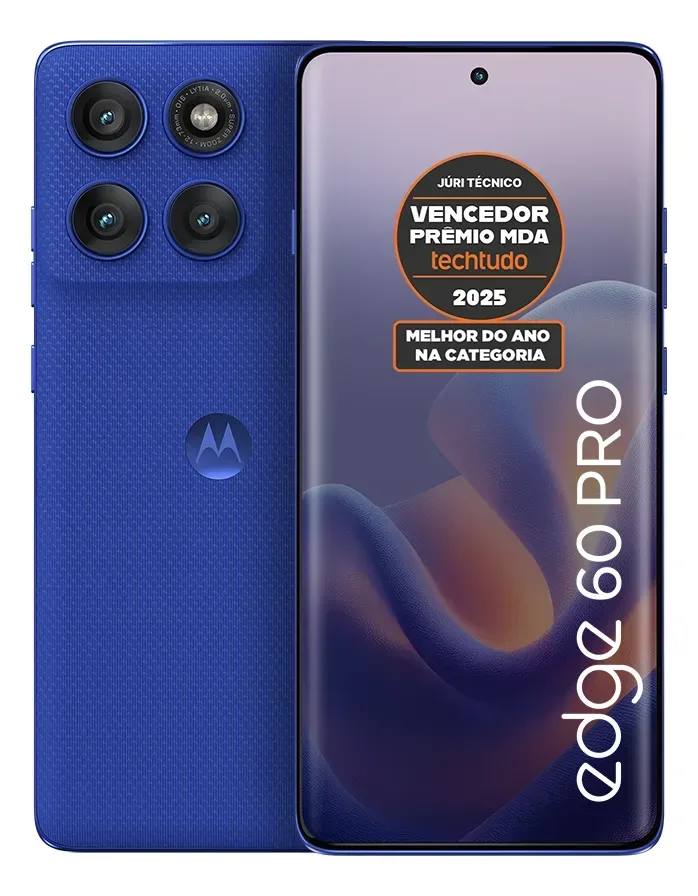 Smartphone Motorola Edge 60 Pro 5g - 256gb 24gb (12gb Ram+12gb Ram Boost) Tela Quad-curve Moto Ai 50mp Sony Camera Ultrarresistencia Militar Ip68 + Ip69 - Azul - Celulares