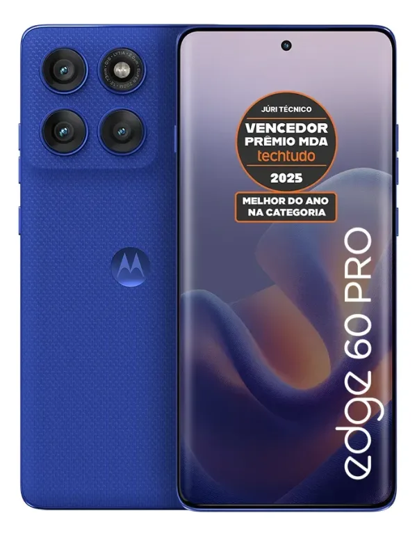 Smartphone Motorola Edge 60 Pro 5g - 256gb 24gb (12gb Ram+12gb Ram Boost) Tela Quad-curve Moto Ai 50mp Sony Camera Ultrarresistencia Militar Ip68 + Ip69 - Azul